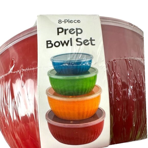 Madison York 8-Piece Prep Bowl Set BPA Free Airtight & Stackable NIP - Picture 6 of 8